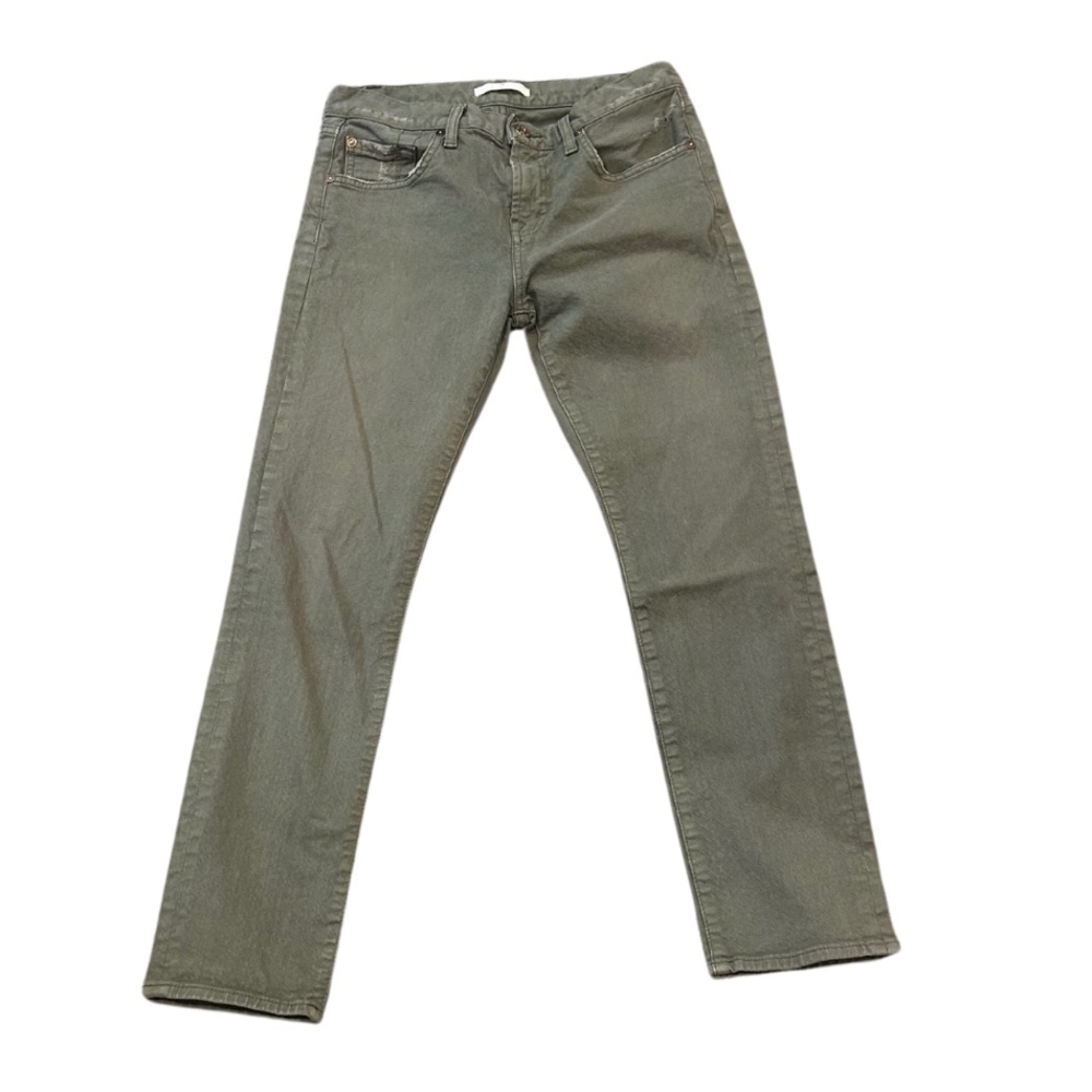 7 For All Mankind Green Slim Straight Jeans | Size 25